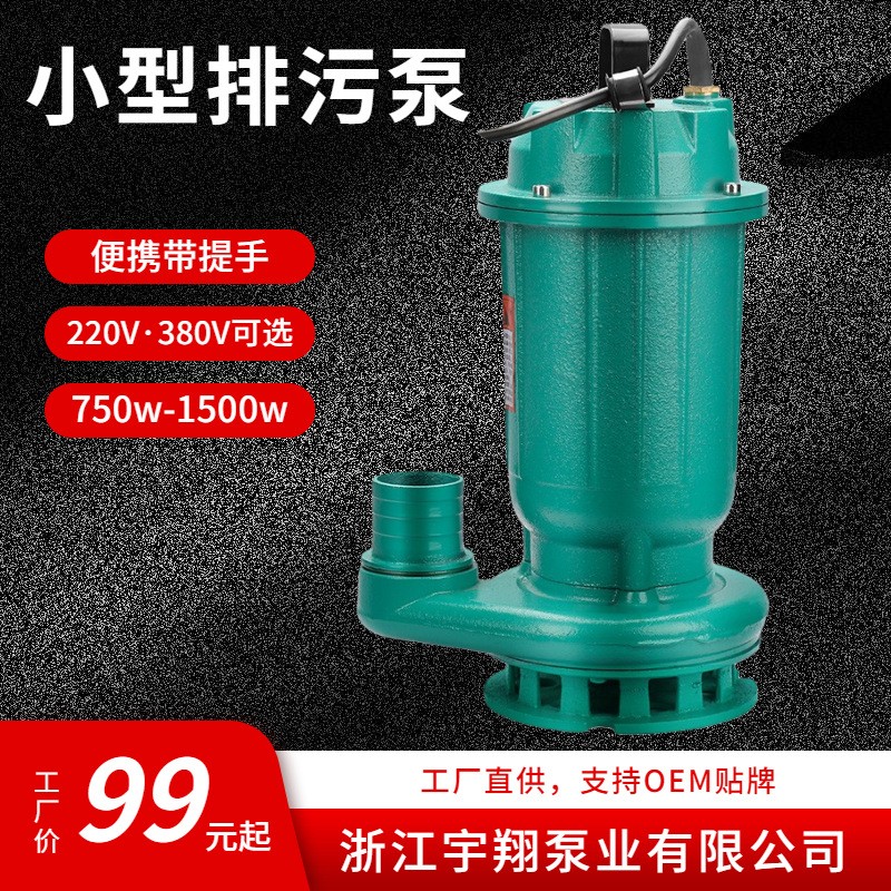 厂家批发小型潜水泵50WQD10-10-0.75手提式便携潜污泵 丝口污水泵图1